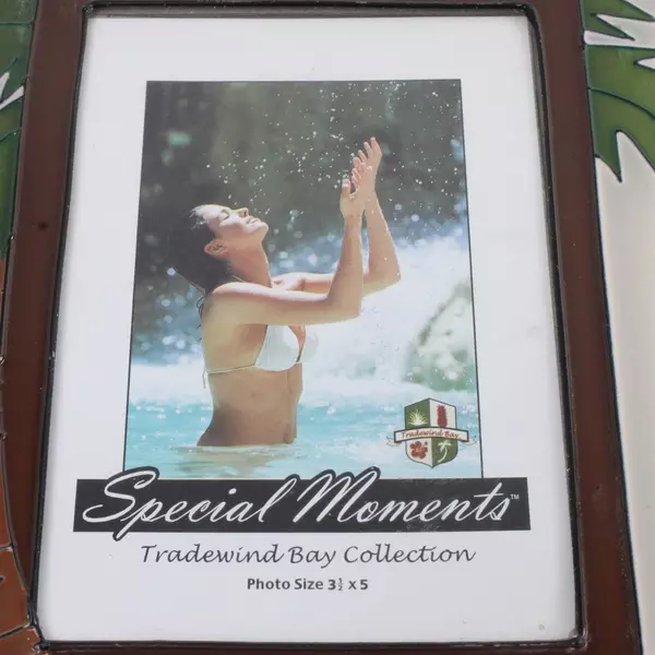 Greenbrier Stained Glass Palm Trees Picture Frame 3.5x5 Inch Photo