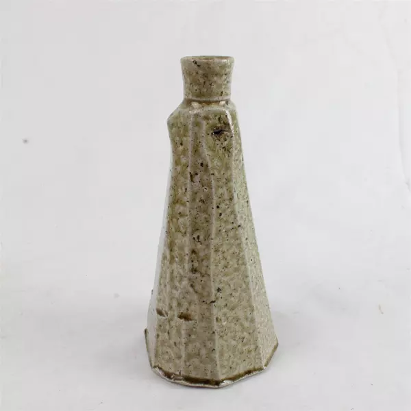 6.5" Taupe Ceramic Vase Minimalist Small Bouquet Decor