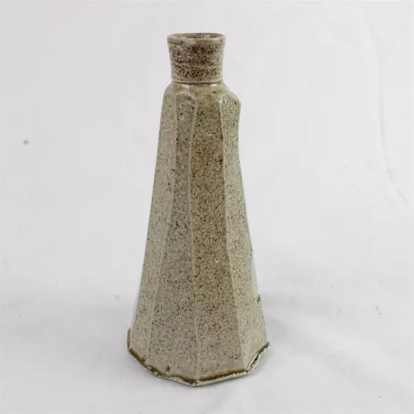 6.5" Taupe Ceramic Vase Minimalist Small Bouquet Decor