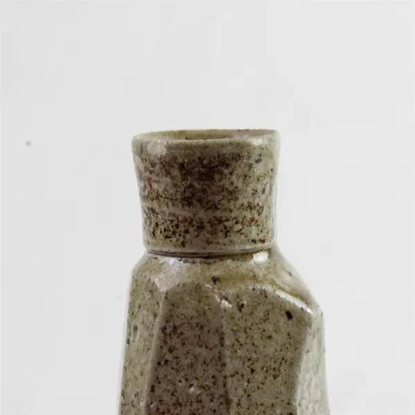 6.5" Taupe Ceramic Vase Minimalist Small Bouquet Decor