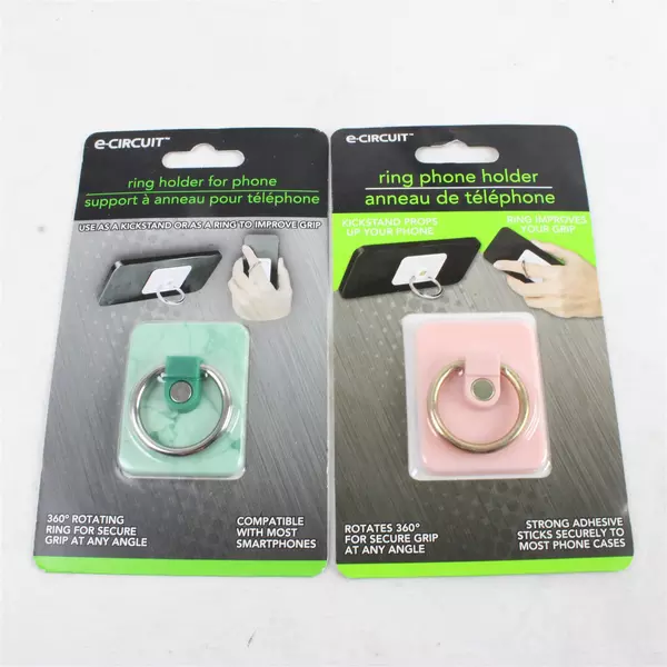 Lot of 2 E-Circuit Phone Ring Holder Kickstand Adhesive Low-Profile
