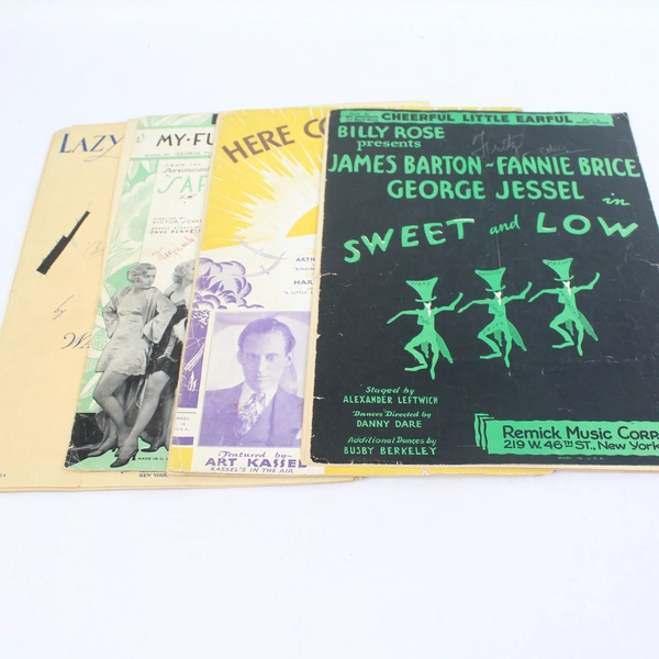 Lot Of 4 Vintage Sheet Music 1930 Here Comes The Sun Cheerful Little Earful