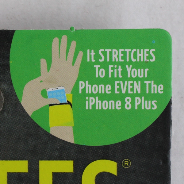 Sprigs Banjees Wrist Wallet 2 Pockets One Size Neon Yellow Running Zip