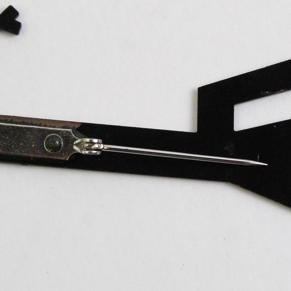 Black Metal Navajo Yei Brooch Pin 4 inch