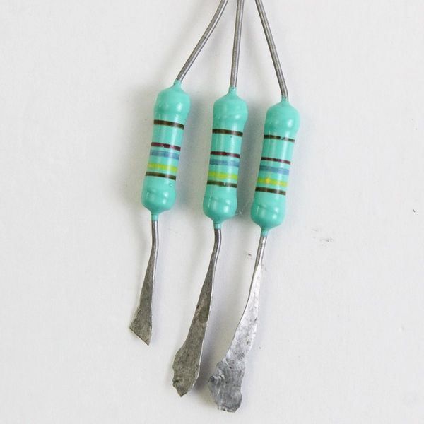 Handmade Turquoise Circuit Board Resistor Dangle Earrings 3 inch