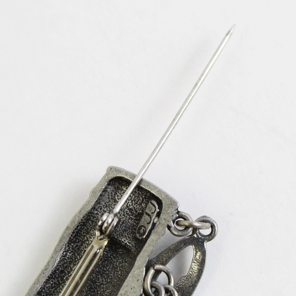 Vintage JJ Golf Bag With Charms Pewter Brooch Signed