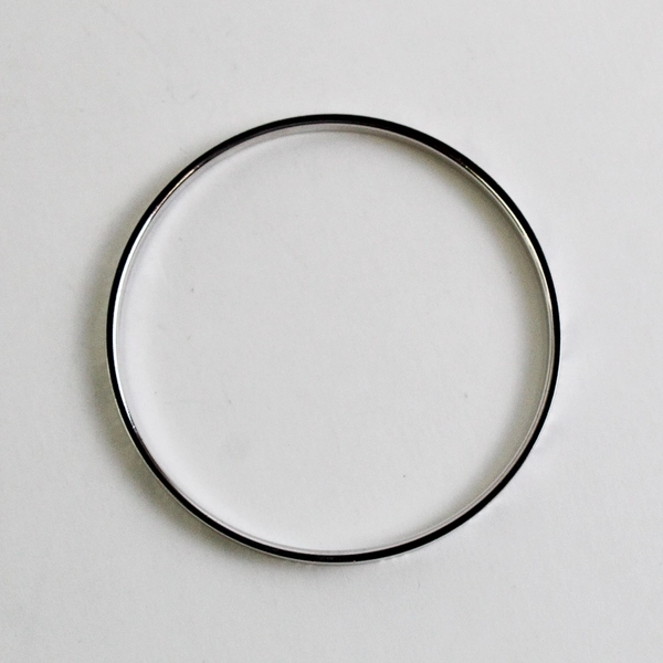 Vintage Monet Silver Tone Bangle Bracelet Signed 2.5" Diameter