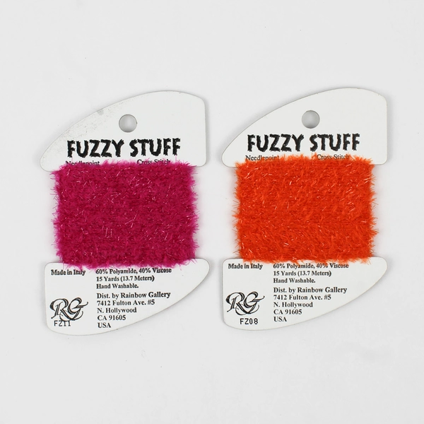 Lot of 6 Fuzzy Stuff Needlepoint Threads,15 Yds., Ass'd Colors, New 