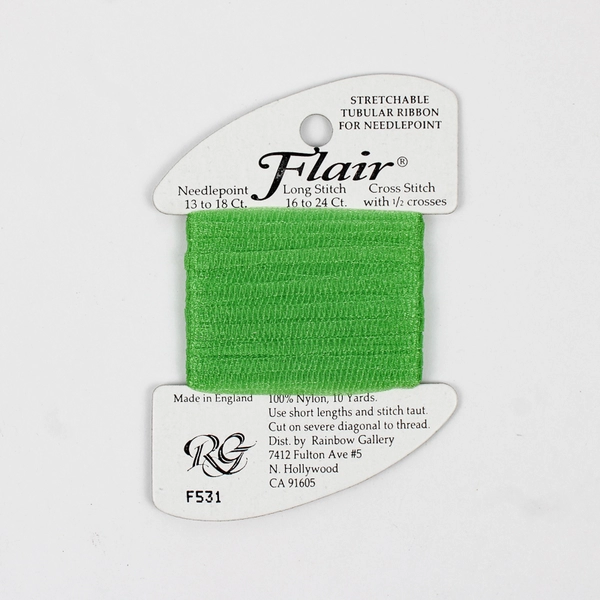 Lot of 5 Flair Stretchable Tubular Nylon Ribbon, 10 Yds. each, New 