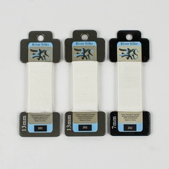 Lot of 3 New 100% SILK RIBBON, 13mm & 7mm, White 