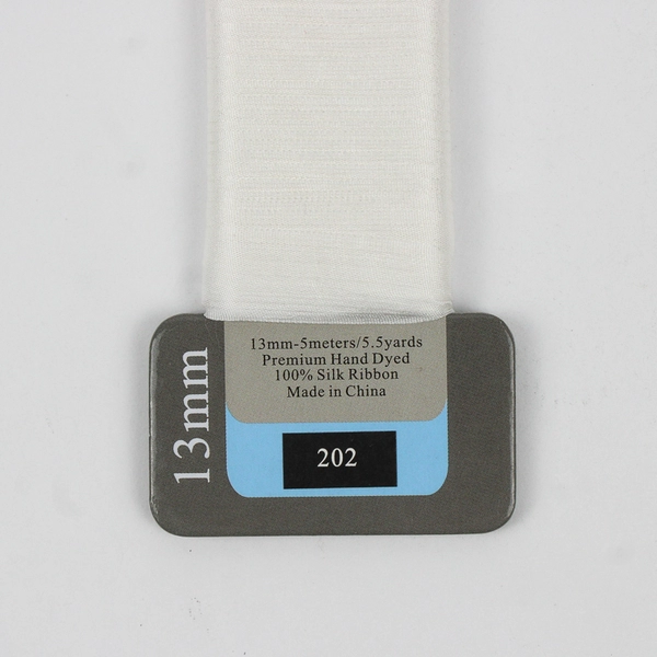 Lot of 3 New 100% SILK RIBBON, 13mm & 7mm, White 