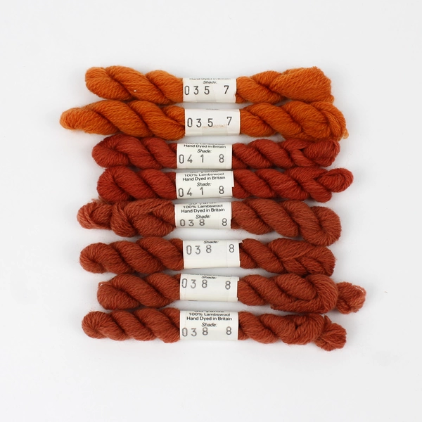 Lot 23 Lamb's Wool Yarn Small Braids, Broider Wul Hank, Asst'd Colors, New 
