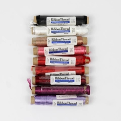 Lot of 9 Spools of Rayon Ribbon Thread 10 Meters Each Assorted Colors New