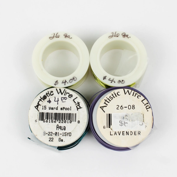 Lot of 4 Artistic Wire 15 Yard Spools Assorted Colors Unused