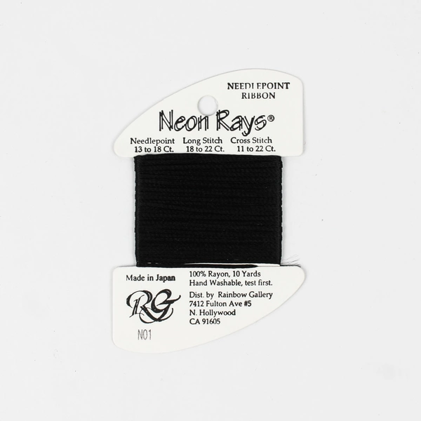 Lot of 5 Neon Rays Ribbon, 10 Yds. each, Assorted Colors, New  