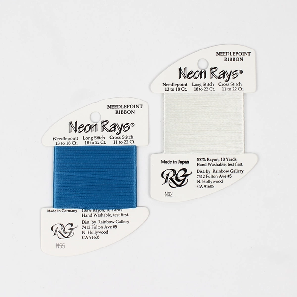 Lot of 5 Neon Rays Ribbon, 10 Yds. each, Assorted Colors, New  