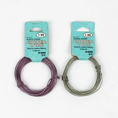 Lot of 2 bags of Copper Plastic Coated Wire for Crafts, 12 ft. New 