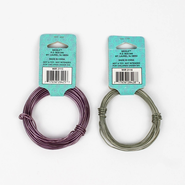 Lot of 2 bags of Copper Plastic Coated Wire for Crafts, 12 ft. New 