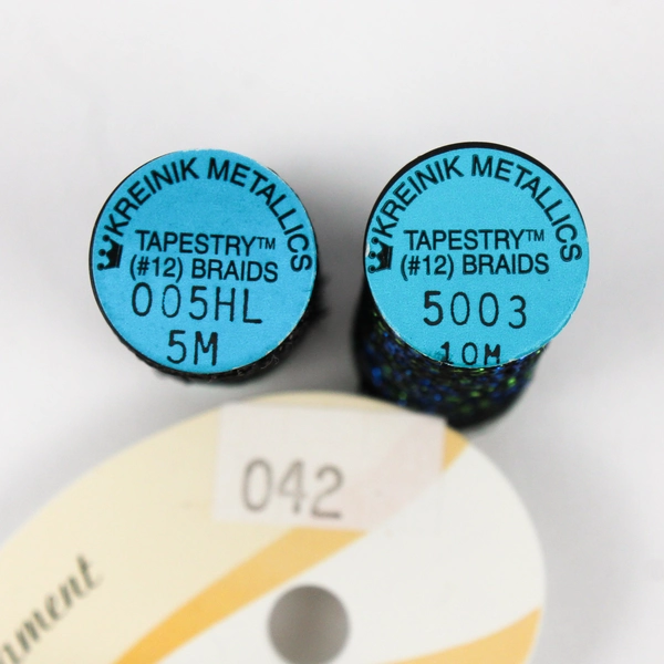 Lot of 3 Kreinik and Accent Metallic Tapestry Braids, 5m ea, New 