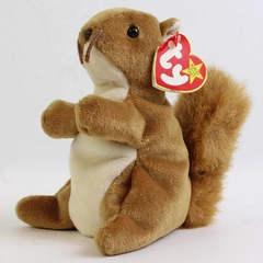 Ty Beanie Babies Nuts 1996 Brown Squirrel With Tag Plush Toy