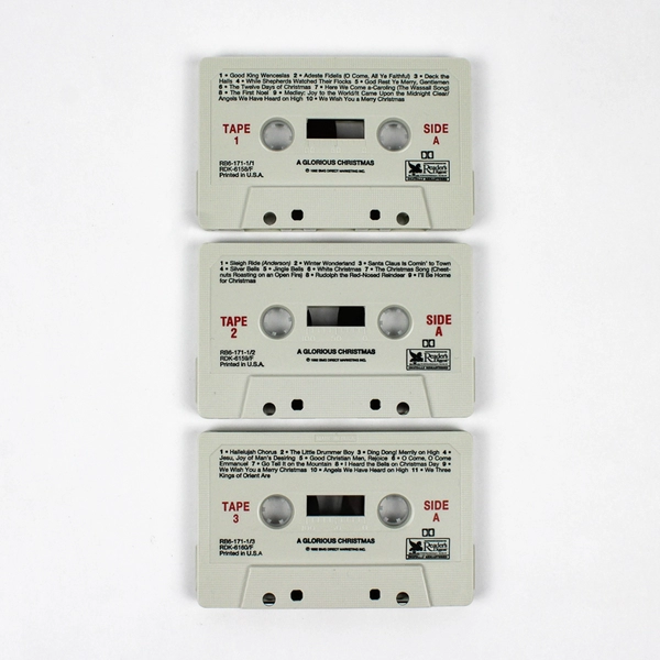 Lot of 3 A Glorious Christmas Cassette Tapes Vols. 1,2,3 Reader's Digest w/ Book