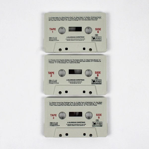 Lot of 3 A Glorious Christmas Cassette Tapes Vols. 1,2,3 Reader's Digest w/ Book