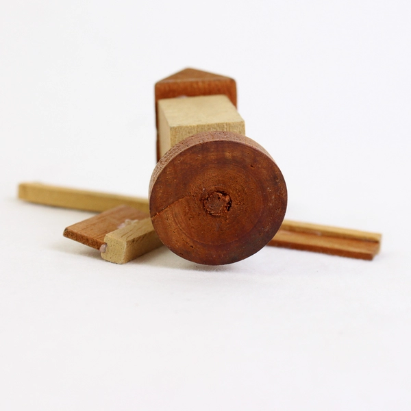 Wooden Windmill Festive Holiday Christmas Ornament 4"