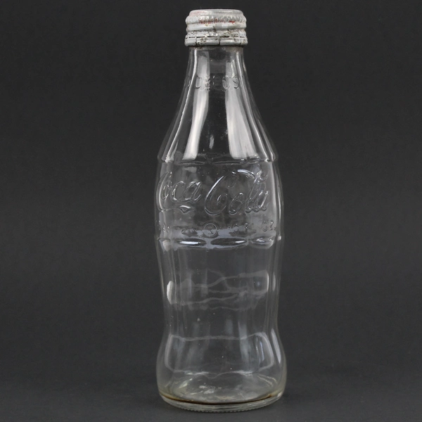 Lot Of 2 Vintage Coca-Cola Glass Bottles Empty 1 Clear (7.5") & 1 Green (8")