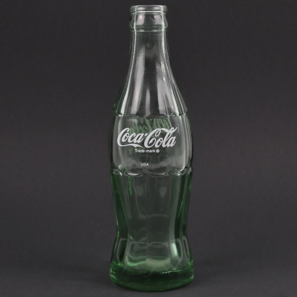Lot Of 2 Vintage Coca-Cola Glass Bottles Empty 1 Clear (7.5") & 1 Green (8")
