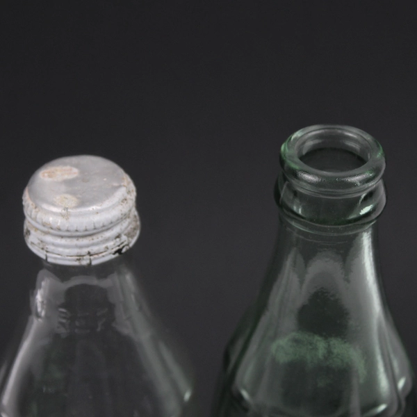 Lot Of 2 Vintage Coca-Cola Glass Bottles Empty 1 Clear (7.5") & 1 Green (8")