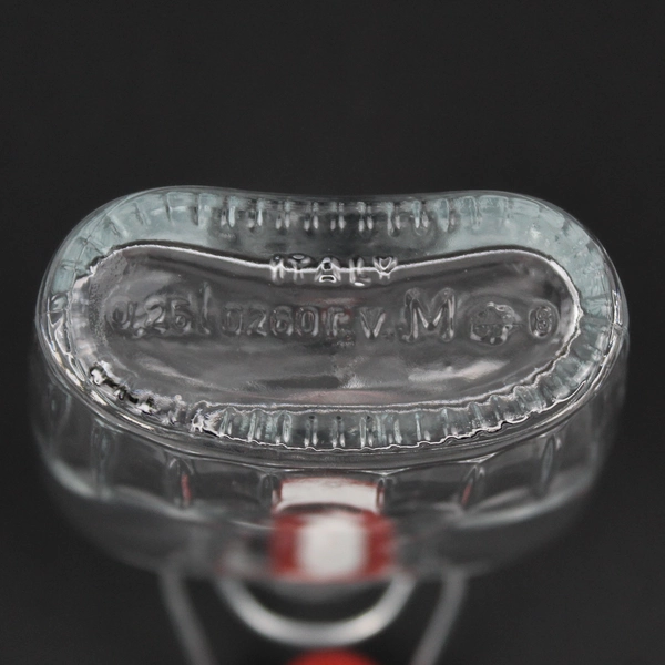 Unbranded Flask Clear Glass Bottle W/ Swing Top 0.25 L Made In Italy 8.25" Tall