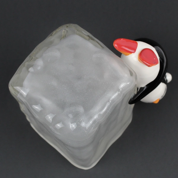 Unbranded Penguin W/ Santa Hat Candle Holder/Decorative Dish 4.5" Tall