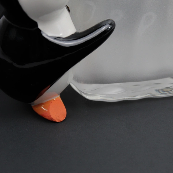 Unbranded Penguin W/ Santa Hat Candle Holder/Decorative Dish 4.5" Tall