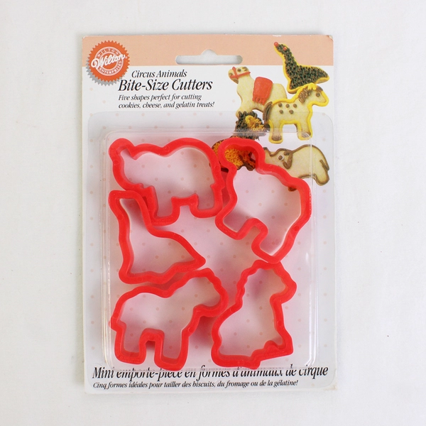 Vintage 1994 Wilton Circus Animals Bite-Size Cutters 5 Pc Set Sealed