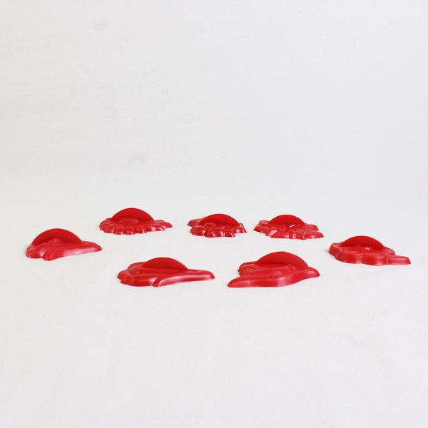 Set of 7 Red Plastic Floral Cookie Cutters 2.5" to 3"