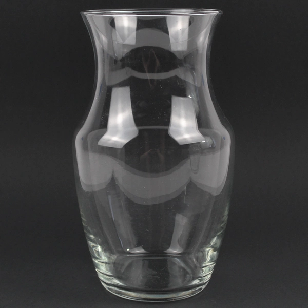 Lot Of 2 Matching Unbranded Clear Glass Decorative Bouquet Style Vase 9.25" Tall