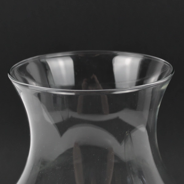 Lot Of 2 Matching Unbranded Clear Glass Decorative Bouquet Style Vase 9.25" Tall