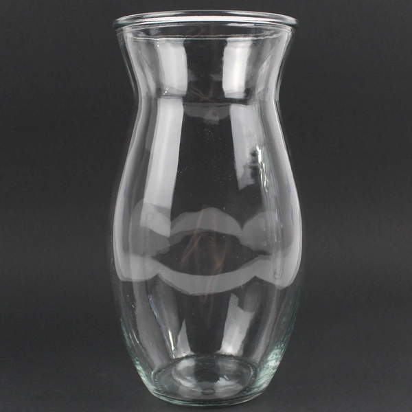  Lot Of 2 Matching Unbranded Clear Glass Decorative Bouquet Vases 9.75" Tall