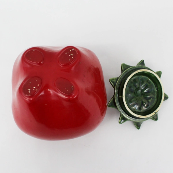 Vintage McCoy Pottery Large Red Apple or Tomato Ceramic Cookie Jar