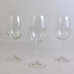  Lot Of 3 Matching Unbranded Clear Glass Standard Wine Glasses 9" Tall