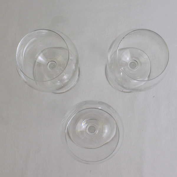  Lot Of 3 Matching Unbranded Clear Glass Standard Wine Glasses 9" Tall