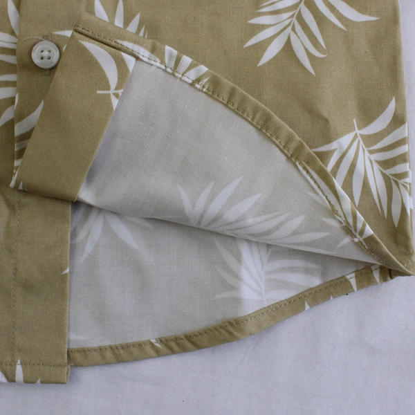 Tommy Hilfiger Beige and White Palm Frond Pattern Button-Up Boys' Size 12M