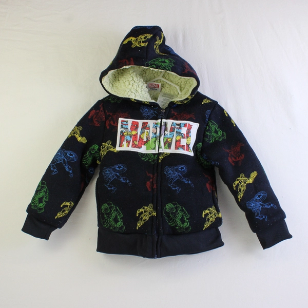 Marvel Superheroes Sherpa-Lined Zip-Up Hoodie Boys' 3T