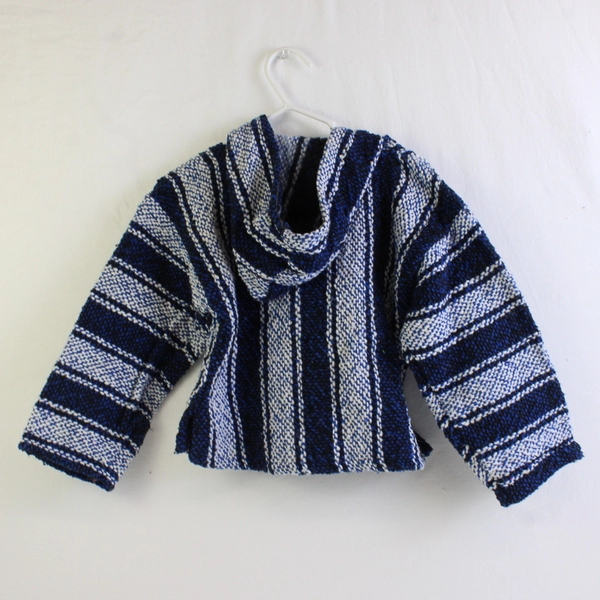 Textiles Blue and White Baja Hoodie Kids' Size 2