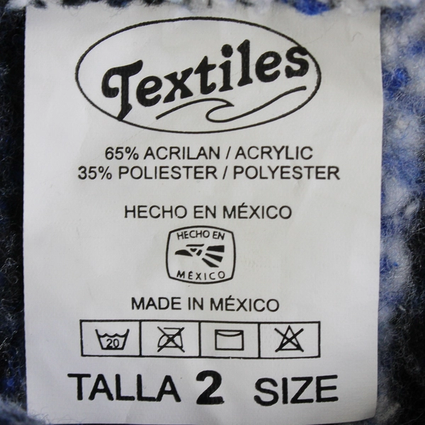 Textiles Blue and White Baja Hoodie Kids' Size 2