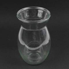 Clear Glass Bouquet Vase Decorative Glassware 7 1/2"