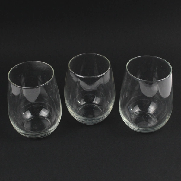 Lot of 5 Clear Stemless Wine Glasses Drinkware Barware