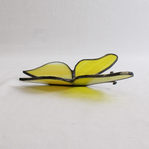 Vintage Handmade Stained Glass Hanging Butterfly Sun Catcher Ornament 5 Inch