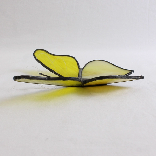 Vintage Handmade Stained Glass Hanging Butterfly Sun Catcher Ornament 5 Inch