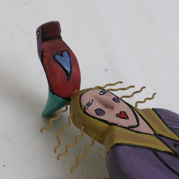 Origin Folk Art Hand-Painted Angel Wall Hanging FLAW